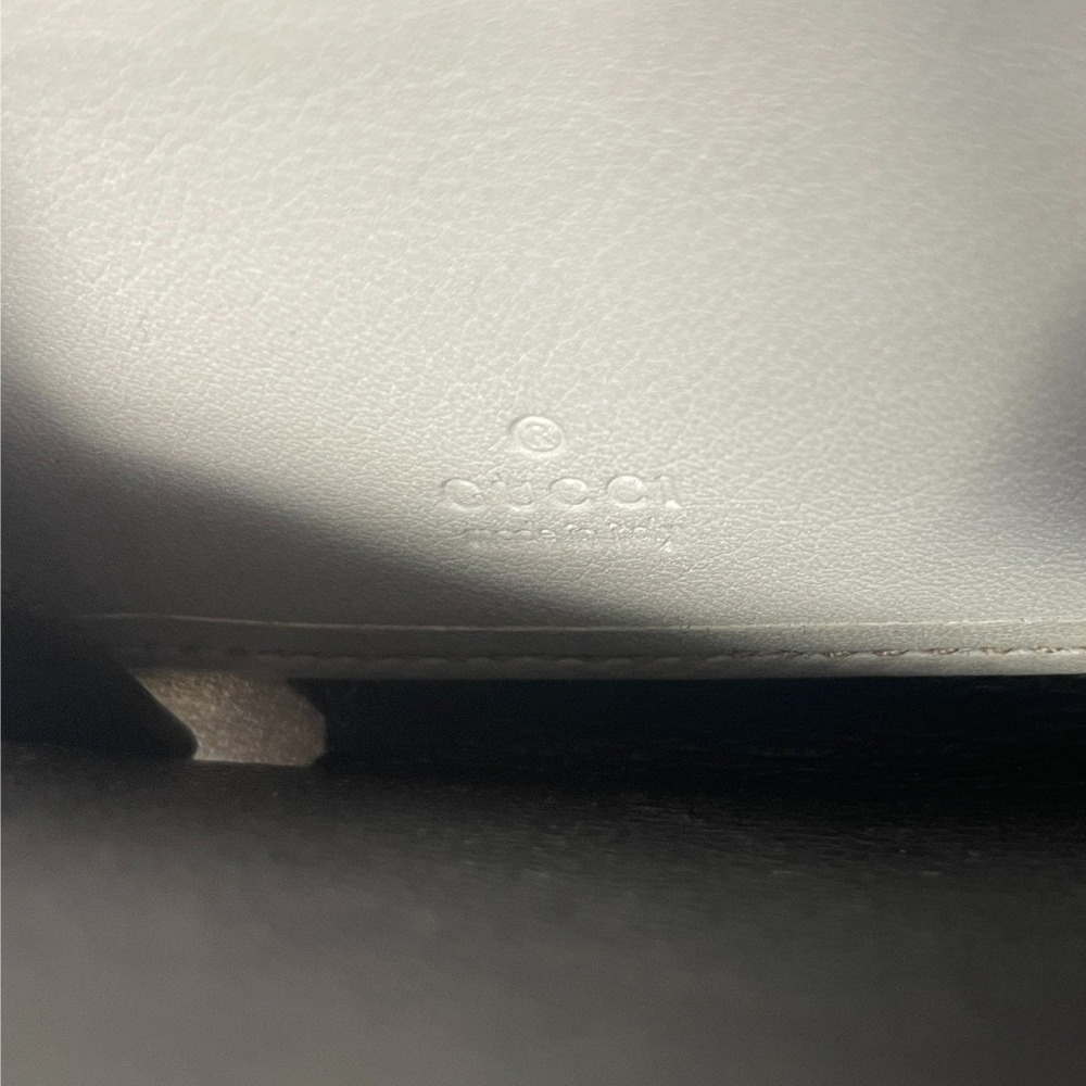 Gucci Wallet Long Continental Card White Leather GG Monogram Brown Zip Around - Picture 6 of 8